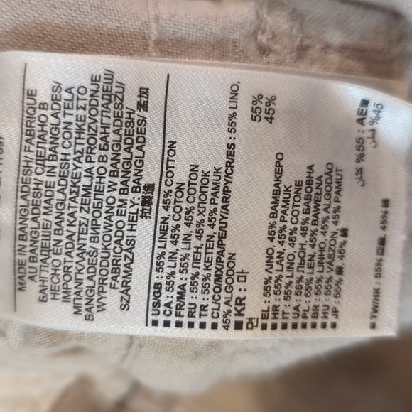 Linen-blend cropped cuffed low-rise cargo pants, Banana Republic Martin Fit 6P - Picture 6 of 7